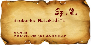 Szekerka Malakiás névjegykártya